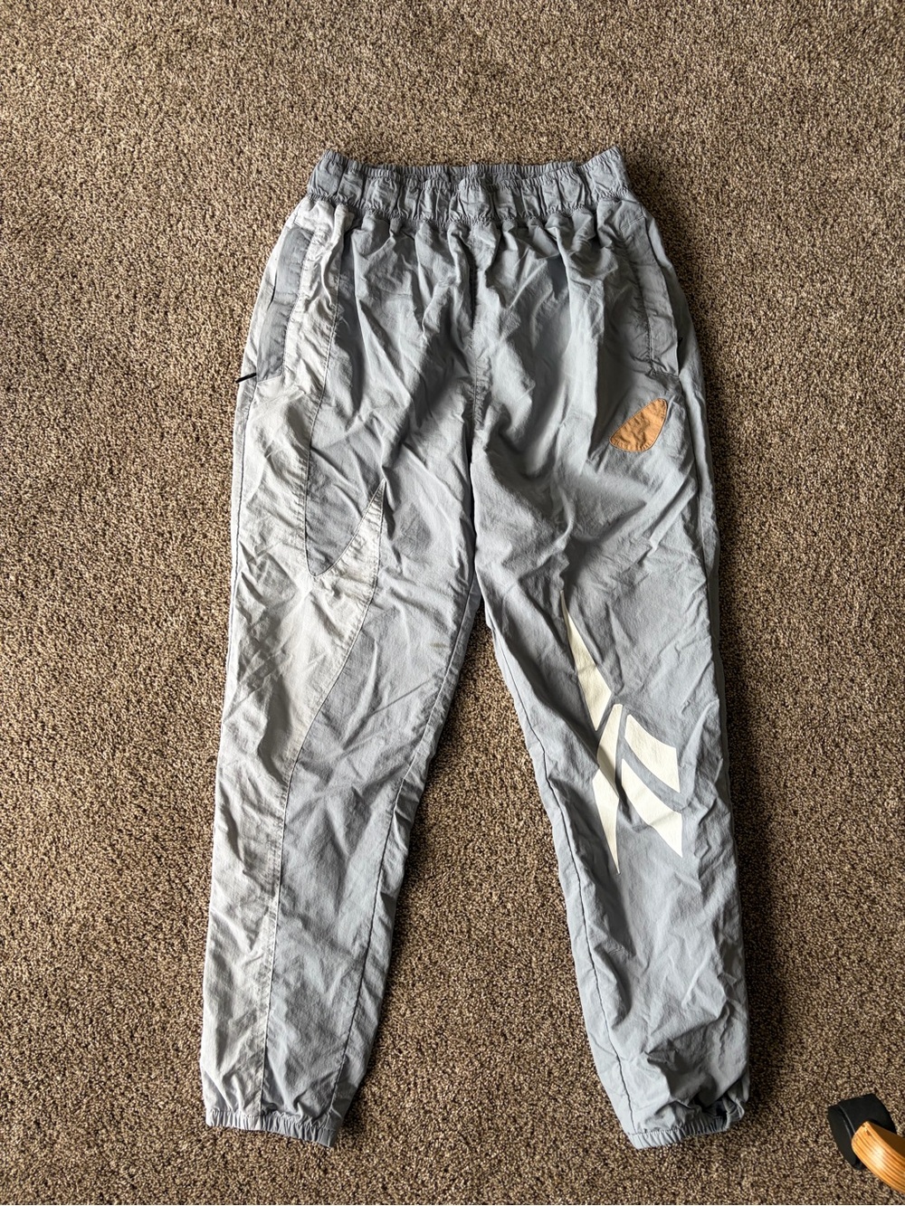 Reebok Light Gray Windbreaker Joggers Size M
